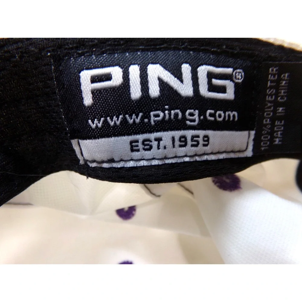 Ping Ladies Light Weight Golf Cap‎ Hat White and Purple Adjustable